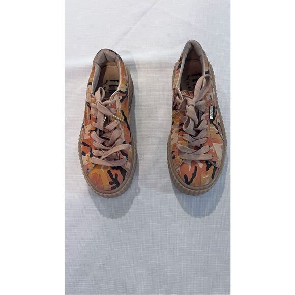 Puma FENTY BY RIHANNA CAMOUFLAGE LEATHER SNEAKERS WOMENS SIZE 6.5 - Picture 2 of 14